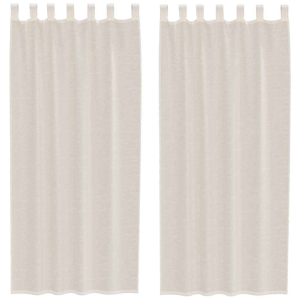 vidaXL Perdele din voile cu tablă 2 buc crem vidaXL Perdele din voile cu tablă 2 buc crem