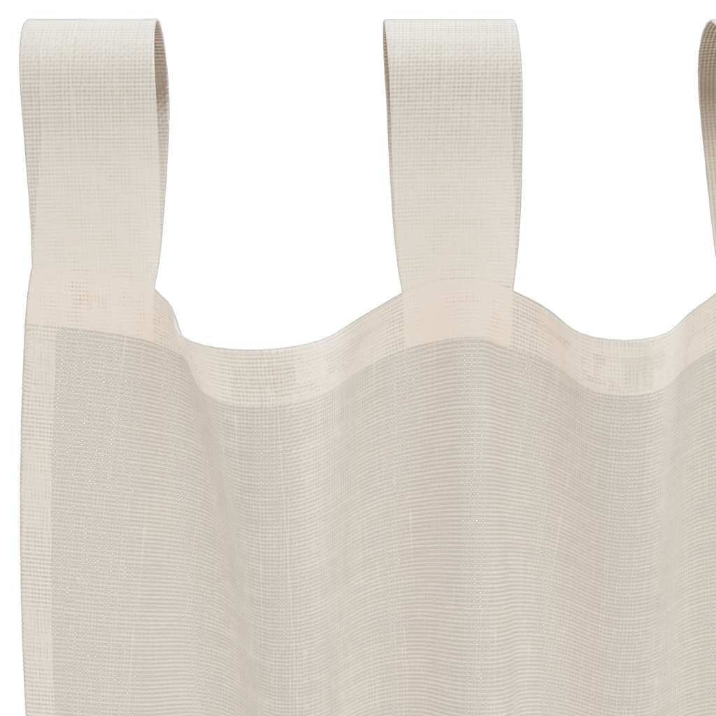 vidaXL Perdele din voile cu tablă 2 buc crem vidaXL Perdele din voile cu tablă 2 buc crem