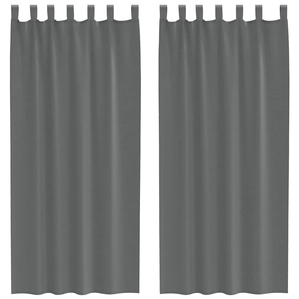 vidaXL Perdele voal cu bucle 2 buc Gri închis 140x225 cm vidaXL Perdele voal cu bucle 2 buc Gri închis 140x225 cm