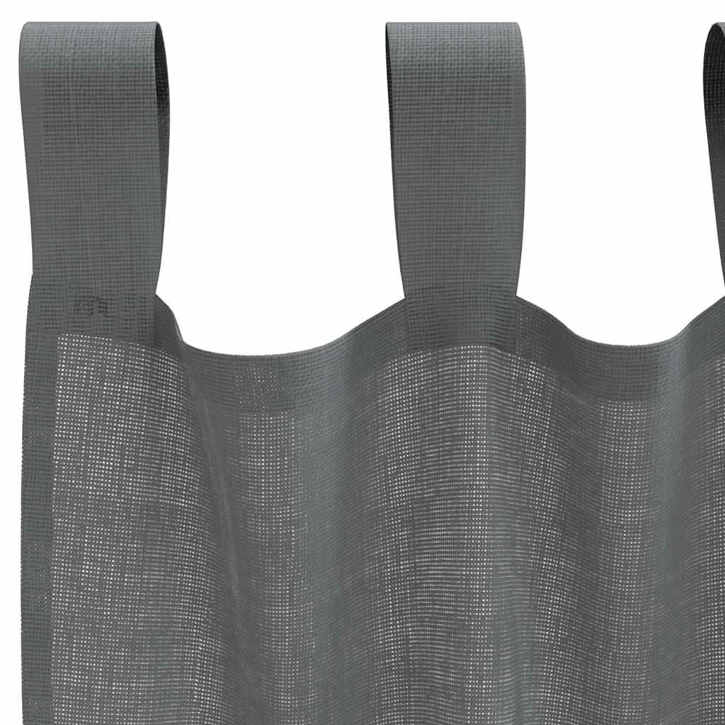 vidaXL Perdele voal cu bucle 2 buc Gri închis 140x225 cm vidaXL Perdele voal cu bucle 2 buc Gri închis 140x225 cm