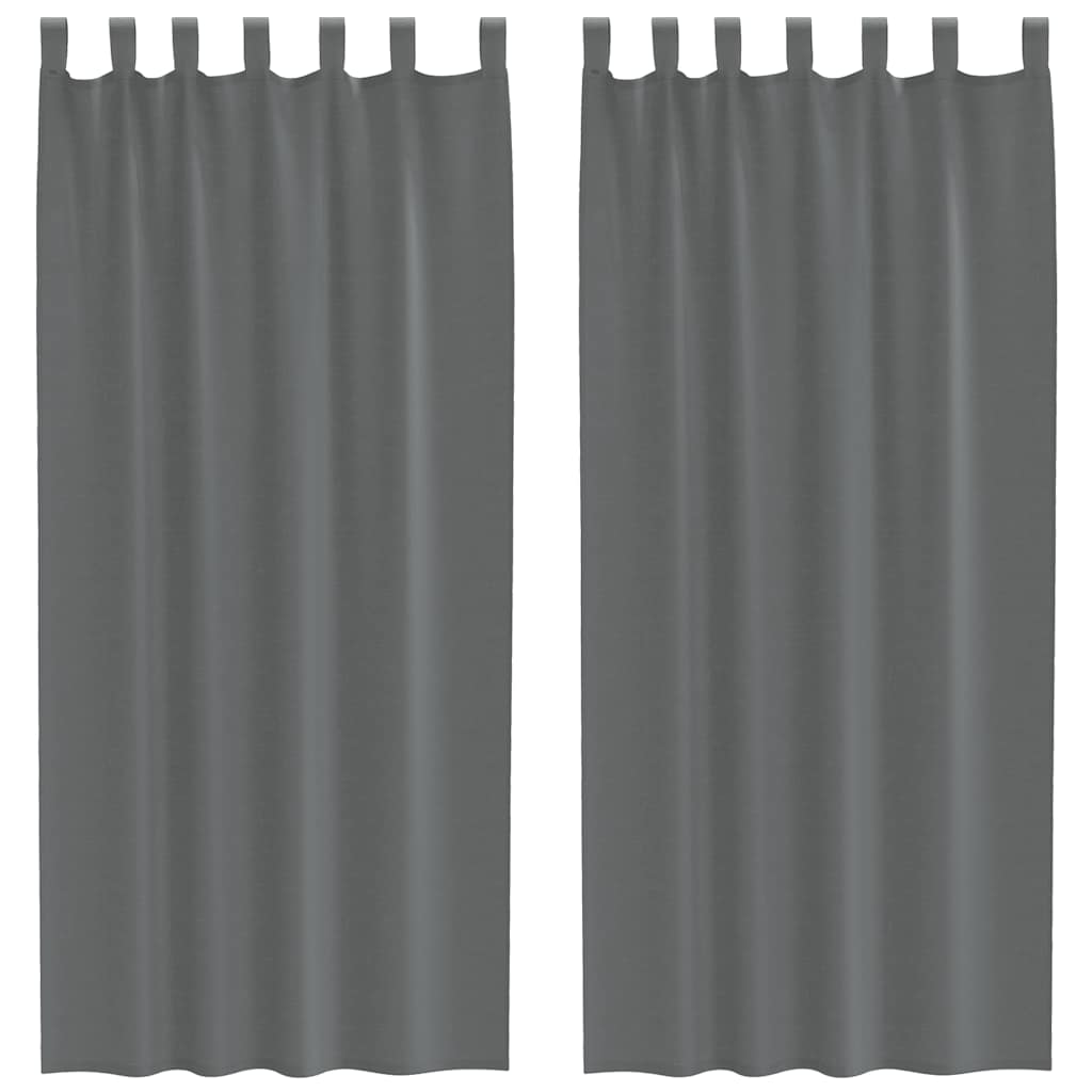 vidaXL Perdele voal cu bucle 2 buc Gri închis 140x245 cm