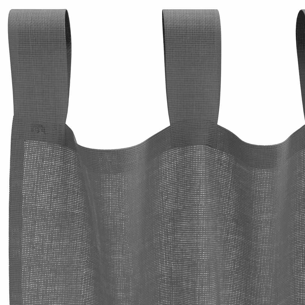 vidaXL Perdele voal cu bucle 2 buc Gri închis 140x245 cm