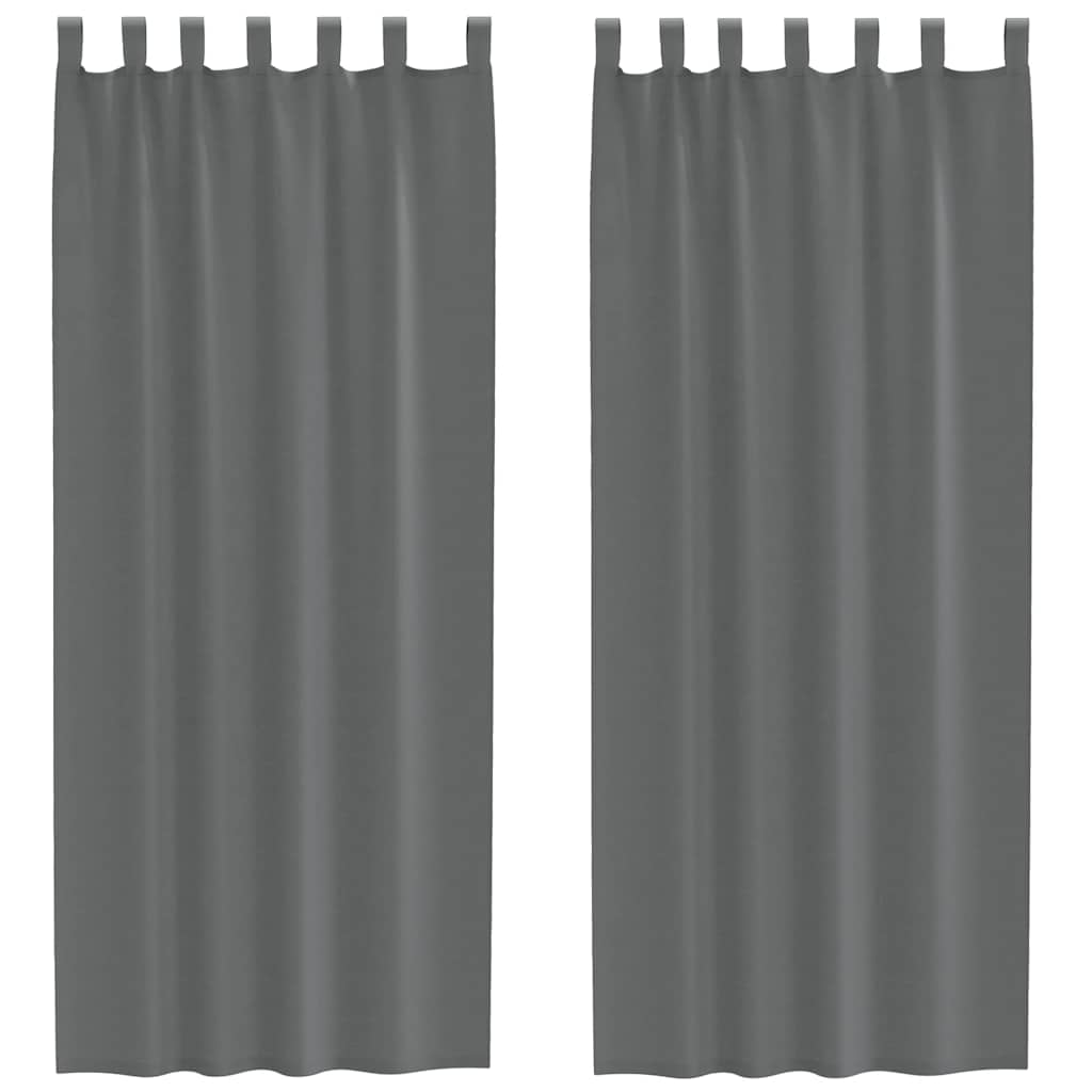 vidaXL Perdele Voile cu Bucle 2 buc Gri Inchis 140x260 cm vidaXL Perdele Voile cu Bucle 2 buc Gri Inchis 140x260 cm