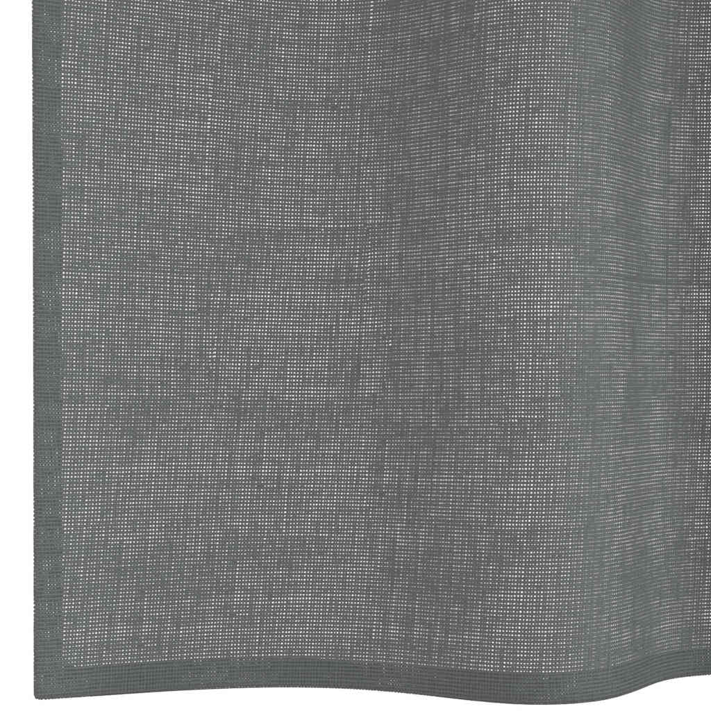 vidaXL Perdele Voile cu Bucle 2 buc Gri Inchis 140x260 cm vidaXL Perdele Voile cu Bucle 2 buc Gri Inchis 140x260 cm