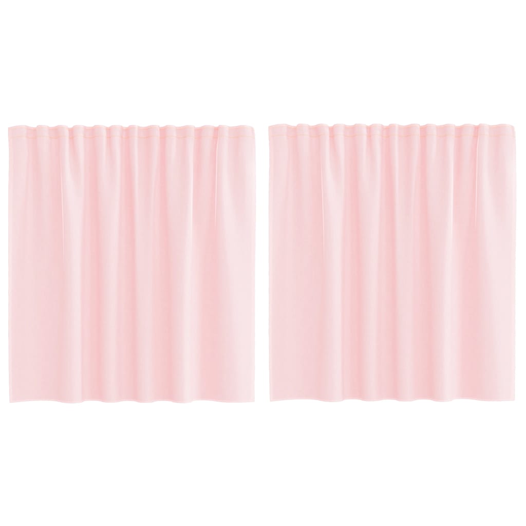 vidaXL Perdele voal cu bucle 2 buc Roz deschis 140x140 cm