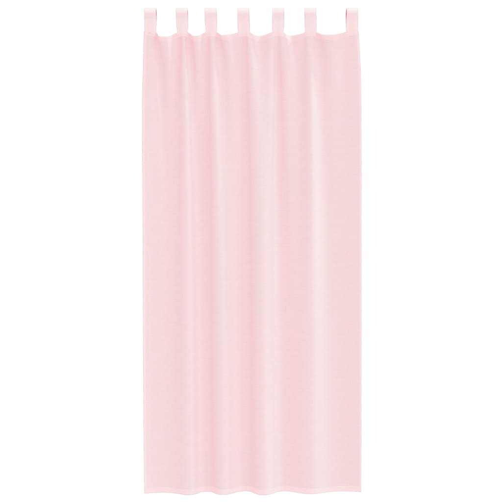 vidaXL Perdele voal cu bucle 2 buc Roz deschis 140x245 cm vidaXL Perdele voal cu bucle 2 buc Roz deschis 140x245 cm