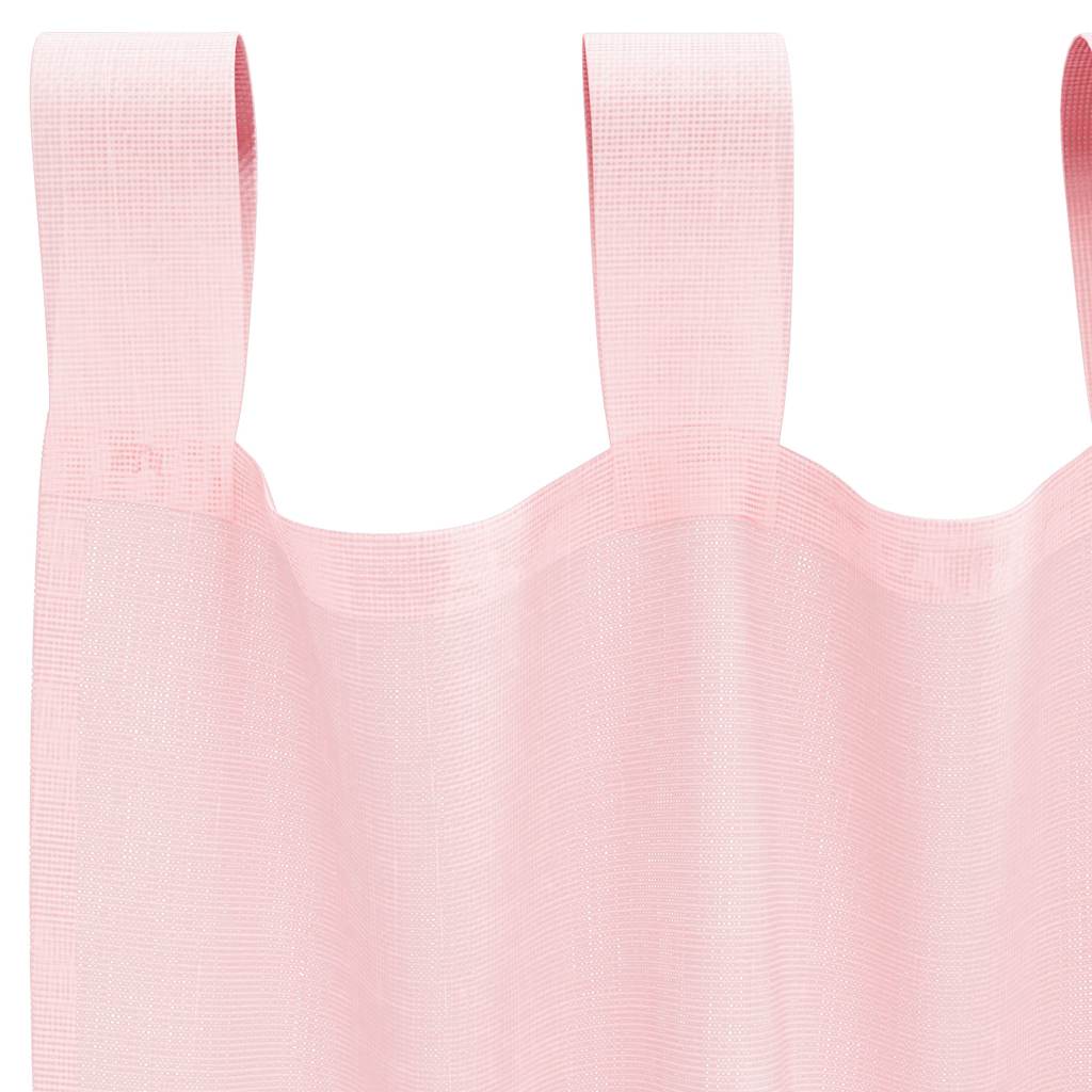 vidaXL Perdele voal cu bucle 2 buc Roz deschis 140x245 cm vidaXL Perdele voal cu bucle 2 buc Roz deschis 140x245 cm