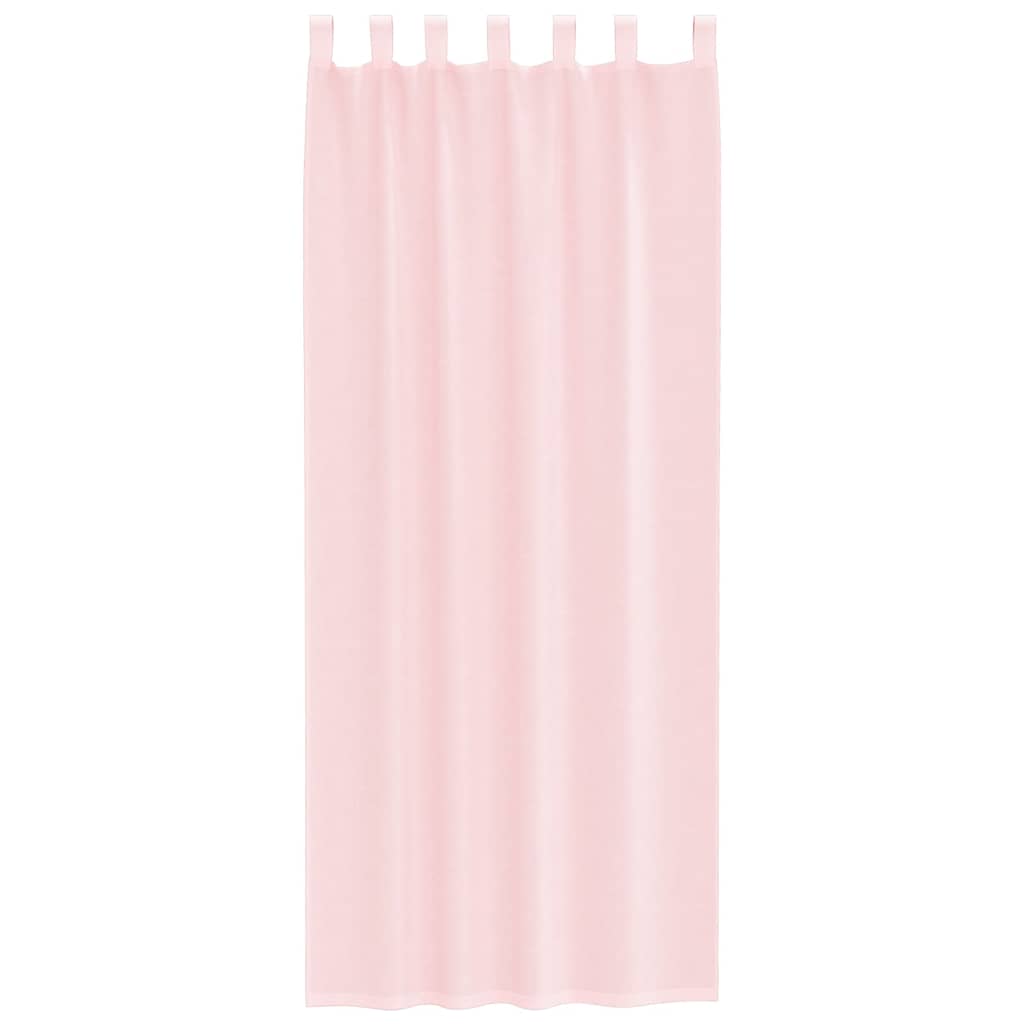 vidaXL Perdele voal cu bucle 2 buc Roz deschis 140x260 cm
