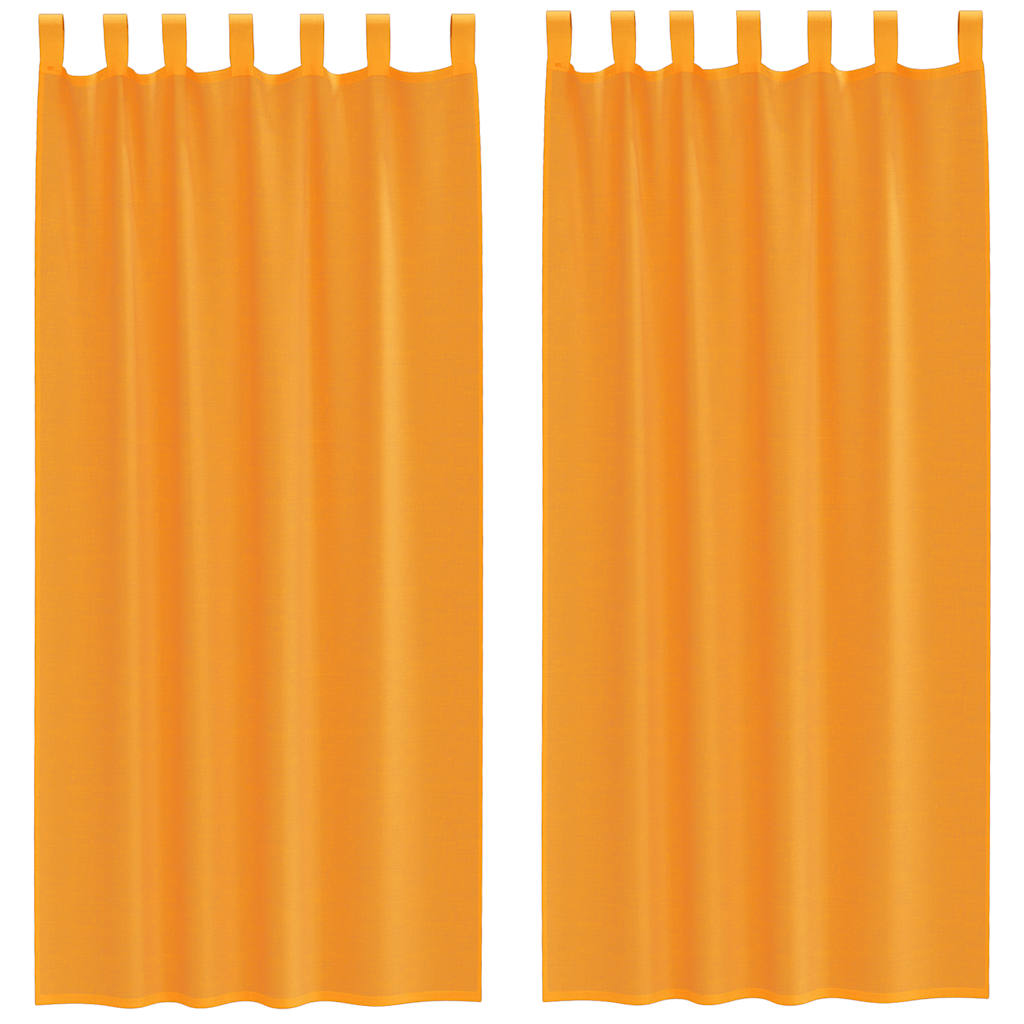 vidaXL Perdele Voile cu Bucle 2 buc Portocaliu 140x245 cm vidaXL Perdele Voile cu Bucle 2 buc Portocaliu 140x245 cm