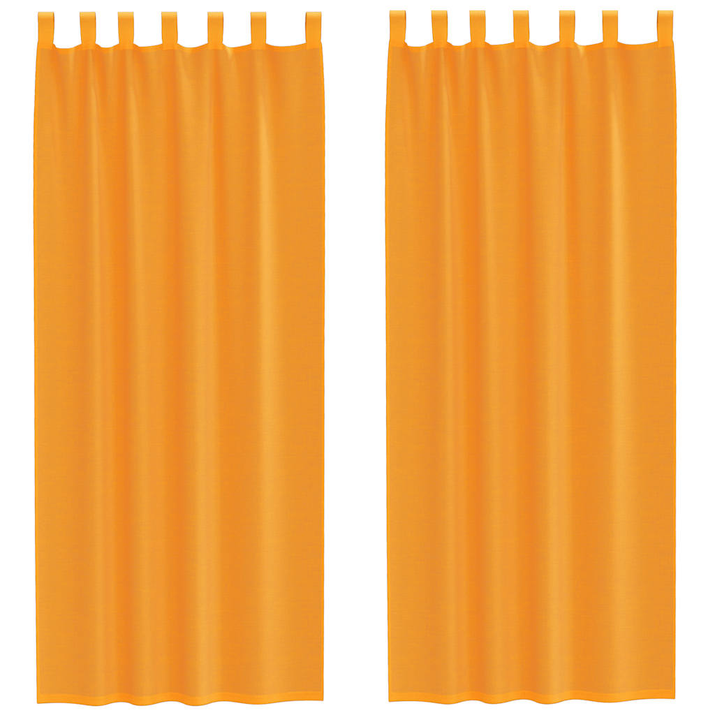 vidaXL Perdele Voile cu Bucle 2 buc Portocaliu 140x260 cm vidaXL Perdele Voile cu Bucle 2 buc Portocaliu 140x260 cm