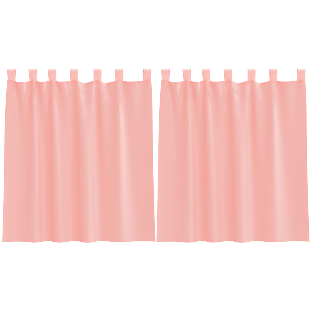 vidaXL Perdele Voile cu Bucle 2 buc Roz 140x140 cm vidaXL Perdele Voile cu Bucle 2 buc Roz 140x140 cm
