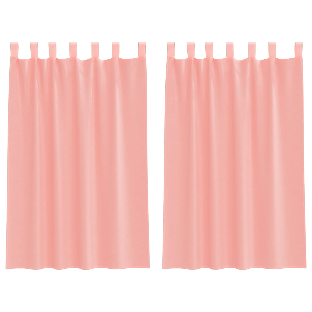 vidaXL Perdele Voile cu Bucle 2 buc Roz 140x175 cm vidaXL Perdele Voile cu Bucle 2 buc Roz 140x175 cm