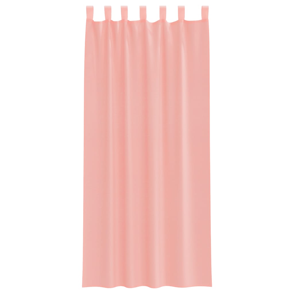 vidaXL Perdele Voile cu Bucle 2 buc Roz 140x225 cm vidaXL Perdele Voile cu Bucle 2 buc Roz 140x225 cm