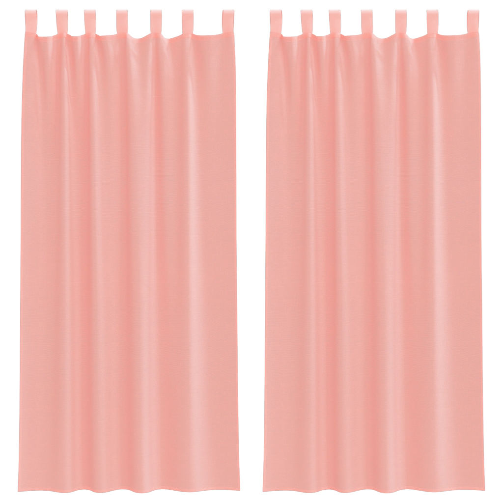 vidaXL Perdele Voile cu Bucle 2 buc Roz 140x245 cm vidaXL Perdele Voile cu Bucle 2 buc Roz 140x245 cm