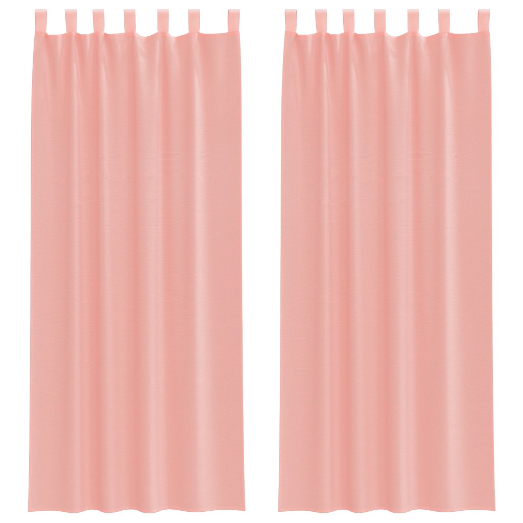 vidaXL Perdele Voile cu Bucle 2 buc Roz 140x260 cm vidaXL Perdele Voile cu Bucle 2 buc Roz 140x260 cm