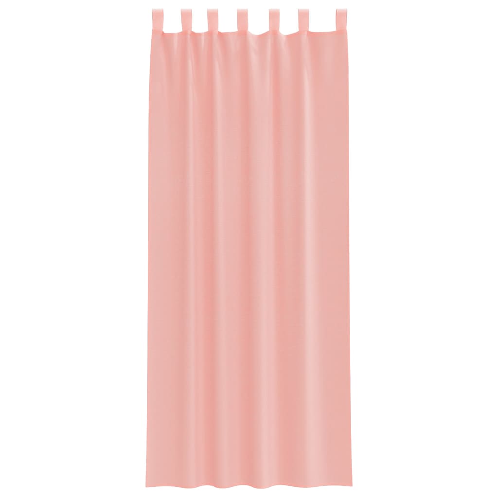 vidaXL Perdele Voile cu Bucle 2 buc Roz 140x260 cm vidaXL Perdele Voile cu Bucle 2 buc Roz 140x260 cm