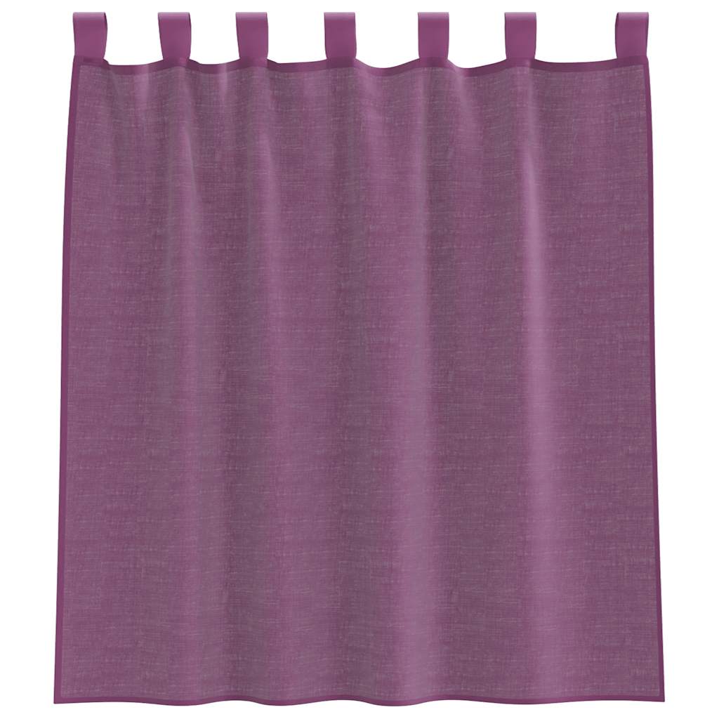 vidaXL Perdele Voile cu Bucle 2 buc Violet 140x140 cm