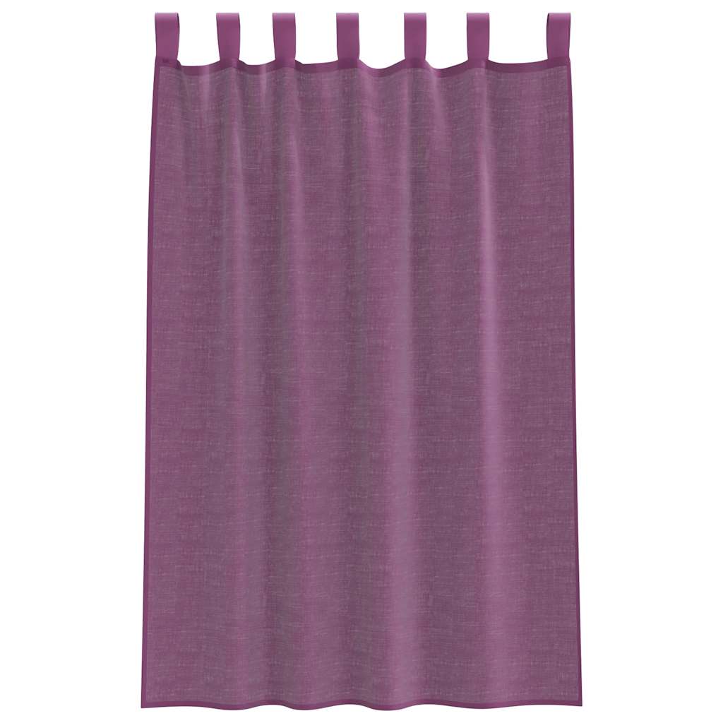 vidaXL Perdele Voile cu Bucle 2 buc Violet 140x175 cm vidaXL Perdele Voile cu Bucle 2 buc Violet 140x175 cm