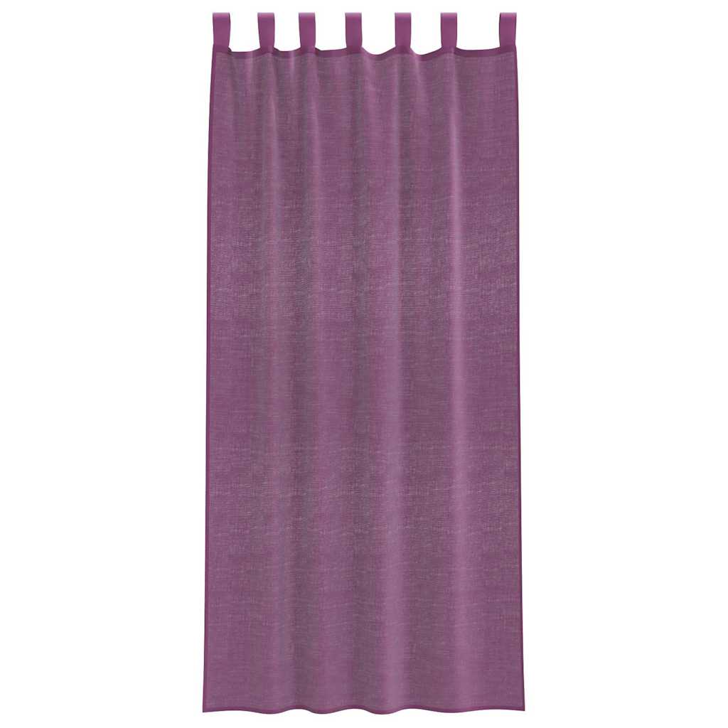 vidaXL Perdele Voile cu Bucle 2 buc Violet 140x225 cm vidaXL Perdele Voile cu Bucle 2 buc Violet 140x225 cm
