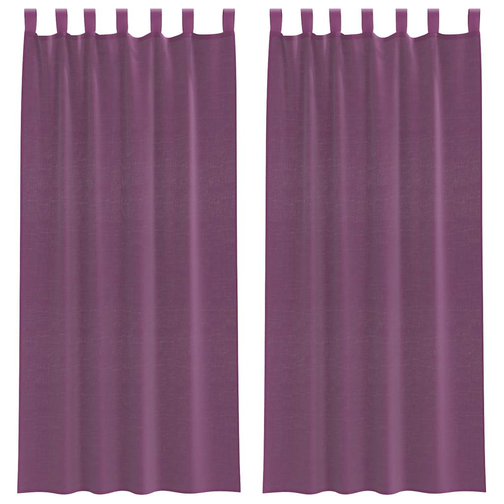 vidaXL Perdele Voile cu Bucle 2 buc Violet 140x245 cm