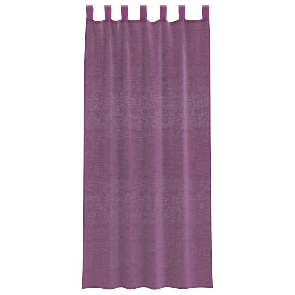 vidaXL Perdele Voile cu Bucle 2 buc Violet 140x245 cm
