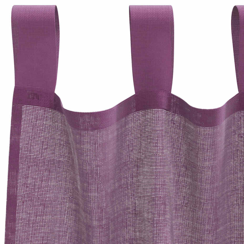 vidaXL Perdele Voile cu Bucle 2 buc Violet 140x260 cm