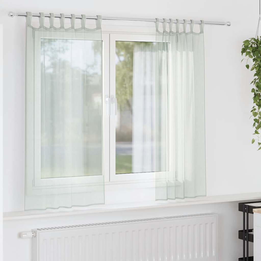 vidaXL Perdele Voile cu Bucle 2 buc Gri deschis 140x175 cm vidaXL Perdele Voile cu Bucle 2 buc Gri deschis 140x175 cm