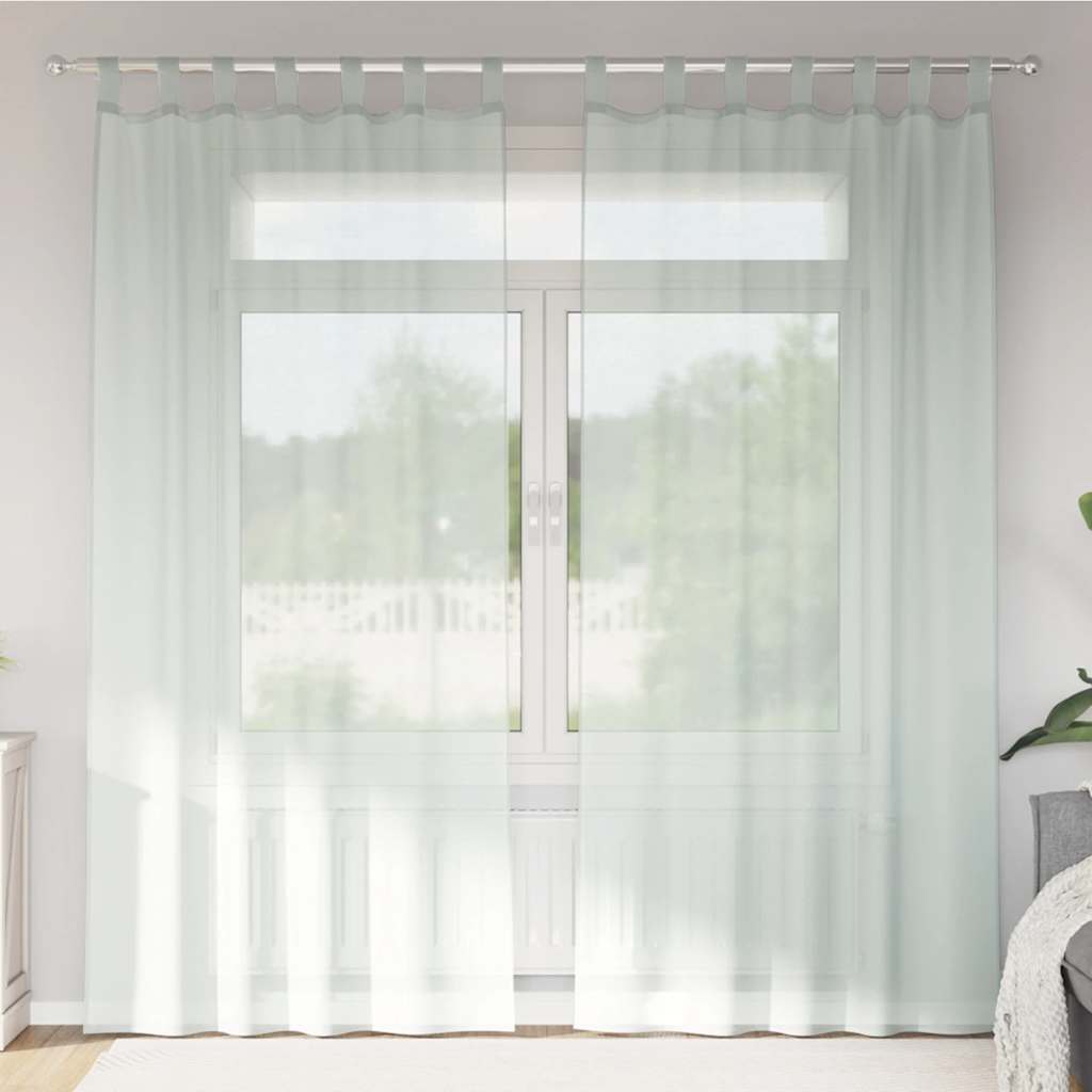 vidaXL Perdele voal cu bucle 2 buc Gri deschis 140x225 cm vidaXL Perdele voal cu bucle 2 buc Gri deschis 140x225 cm