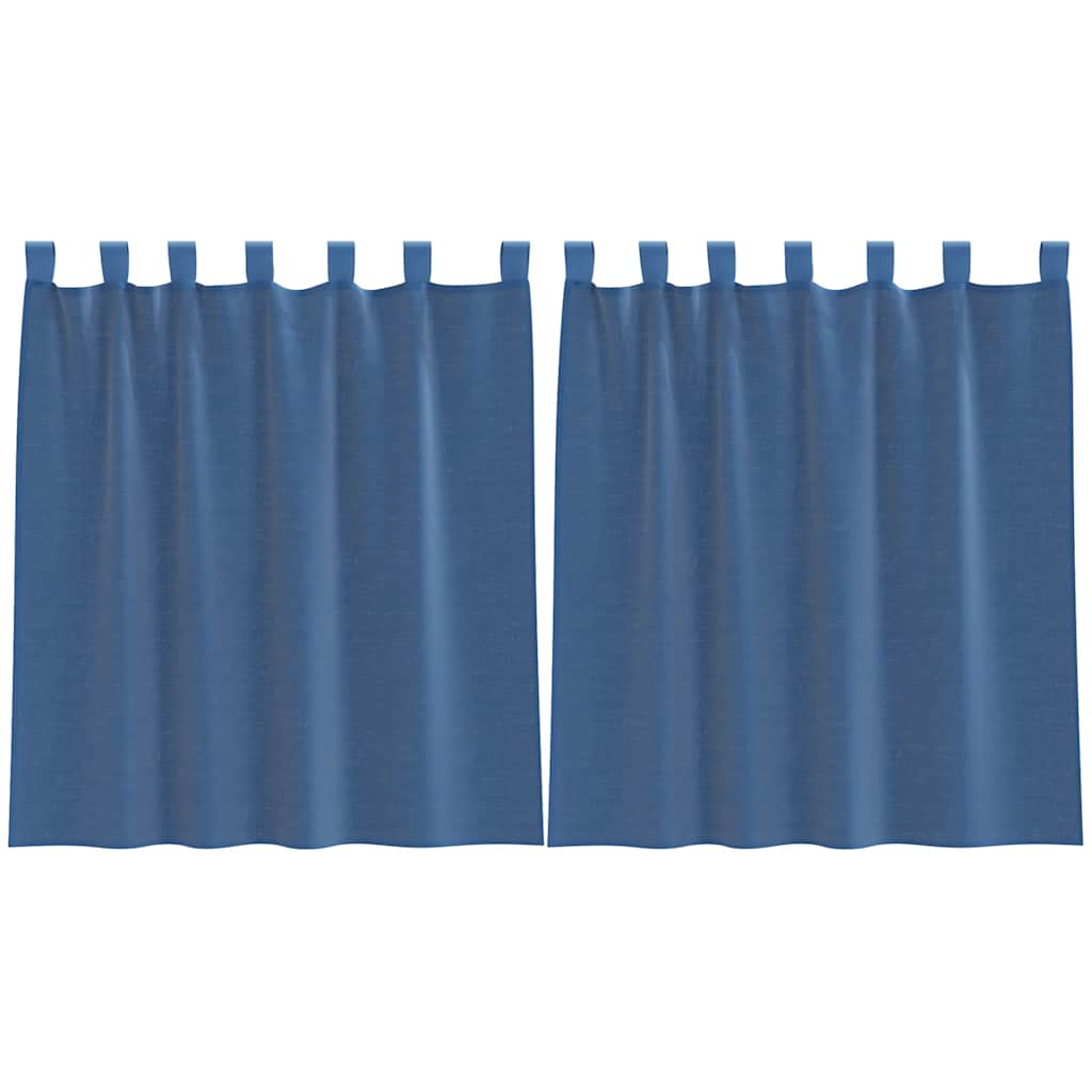 vidaXL Perdele Voile cu Bucle 2 buc Albastru Regal 140x140 cm vidaXL Perdele Voile cu Bucle 2 buc Albastru Regal 140x140 cm