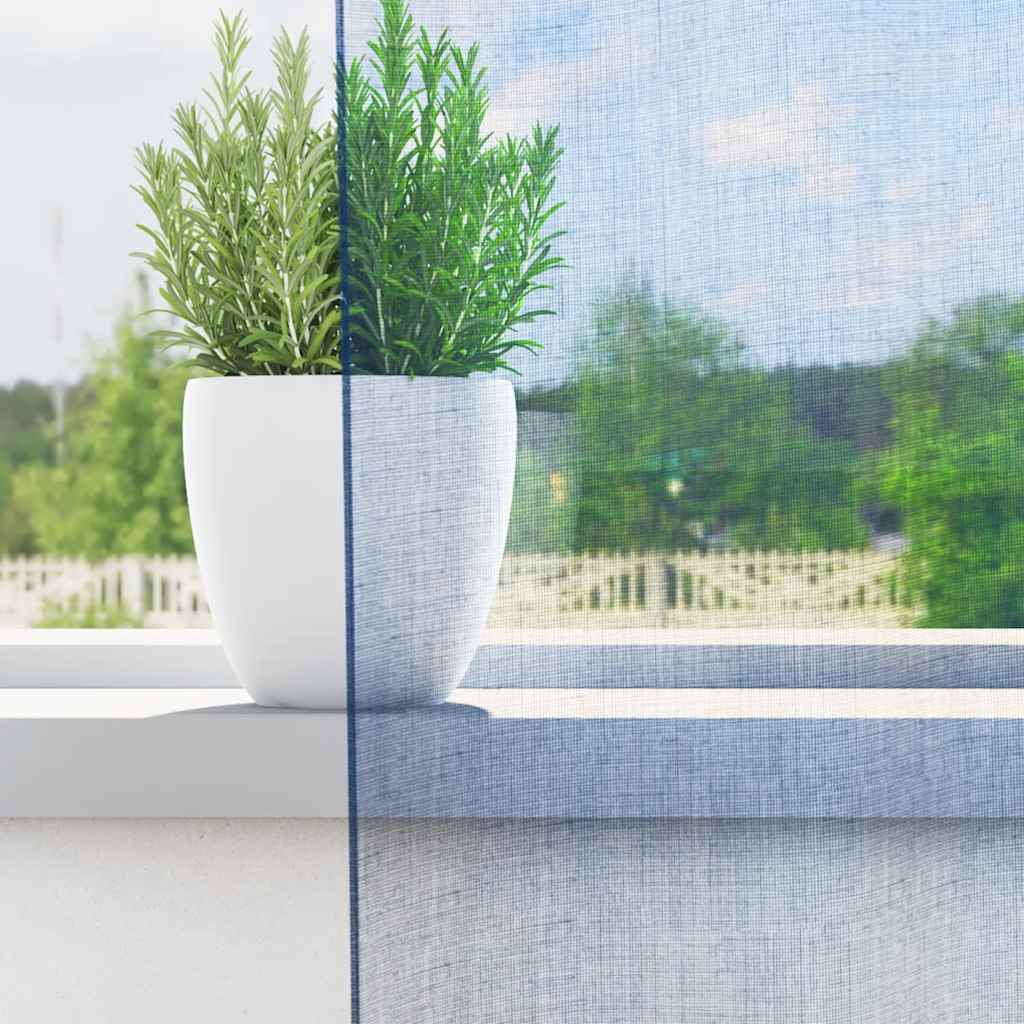 vidaXL Perdele Voile cu Bucle 2 buc Albastru Regal 140x140 cm vidaXL Perdele Voile cu Bucle 2 buc Albastru Regal 140x140 cm