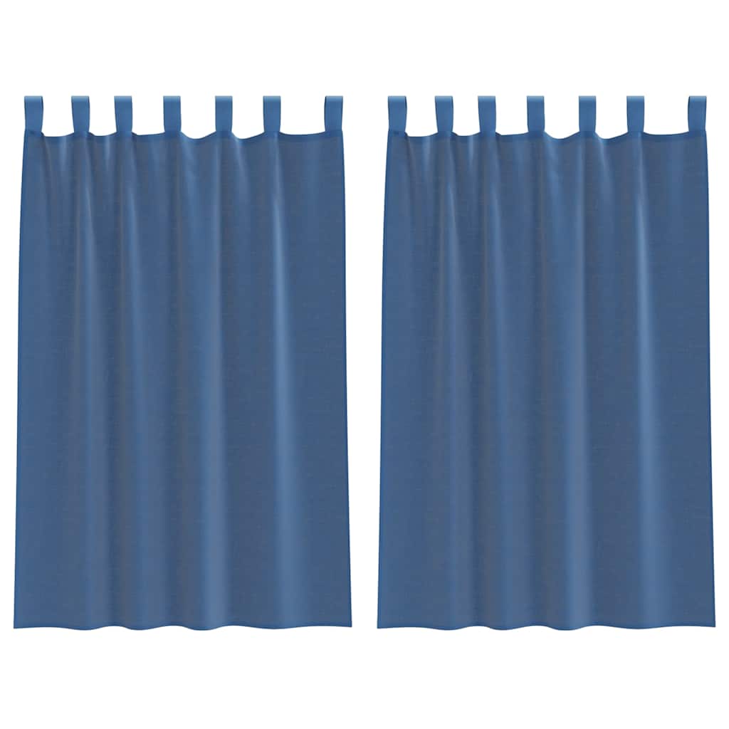vidaXL Perdele voal cu bucle 2 buc Albastru regal 140x175 cm