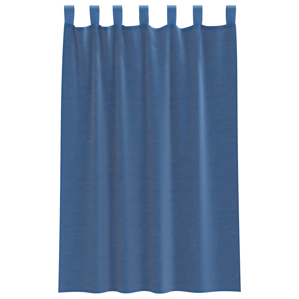 vidaXL Perdele voal cu bucle 2 buc Albastru regal 140x175 cm