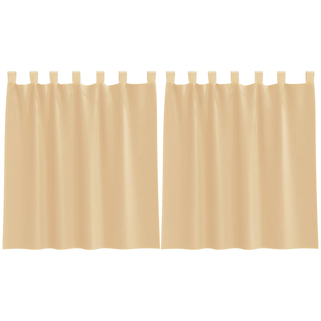 vidaXL Perdele Voile cu Bucle 2 buc Nisip 140x140 cm vidaXL Perdele Voile cu Bucle 2 buc Nisip 140x140 cm