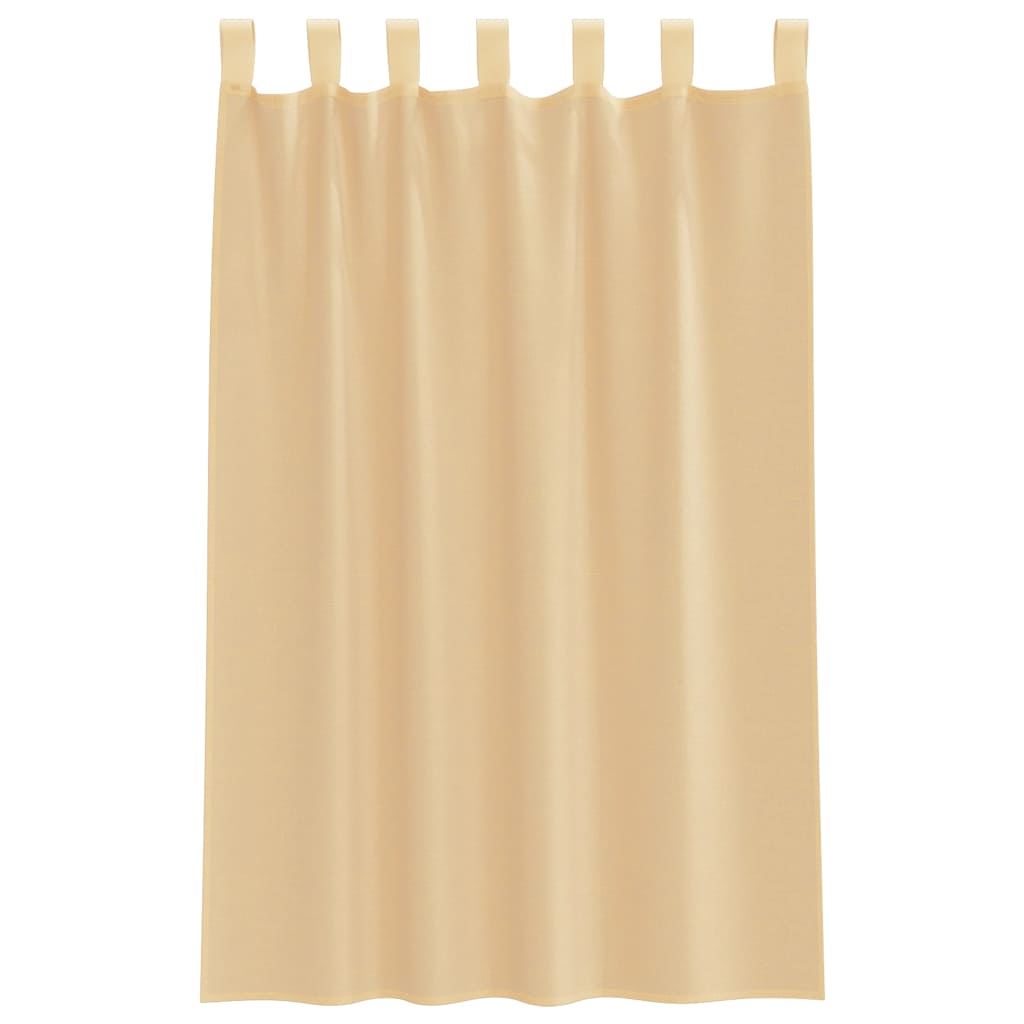 vidaXL Perdele Voile cu Bucle 2 buc Nisip 140x175 cm vidaXL Perdele Voile cu Bucle 2 buc Nisip 140x175 cm