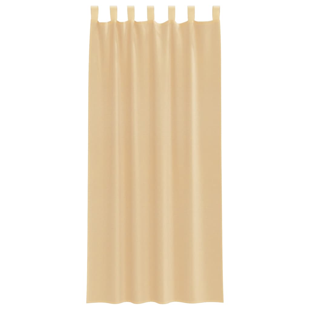 vidaXL Perdele Voile cu Bucle 2 buc Nisip 140x225 cm vidaXL Perdele Voile cu Bucle 2 buc Nisip 140x225 cm