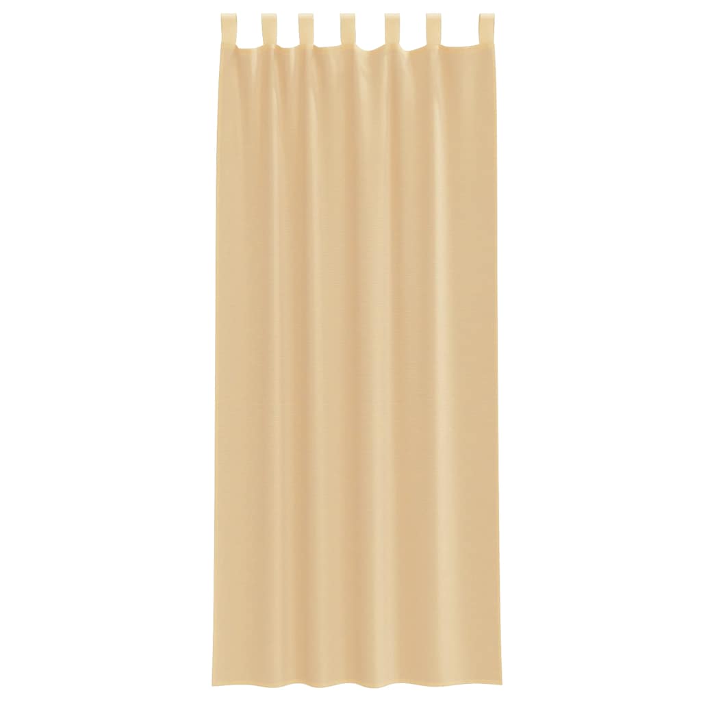vidaXL Perdele Voile cu Bucle 2 buc Nisip 140x260 cm vidaXL Perdele Voile cu Bucle 2 buc Nisip 140x260 cm