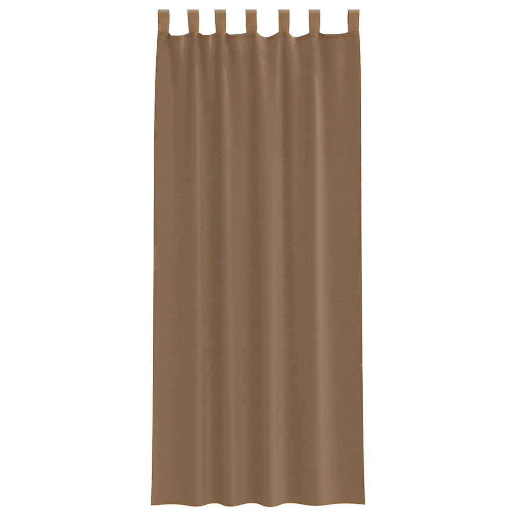 vidaXL Perdele Voile cu Bucle 2 buc Maro Deschis 140x260 cm vidaXL Perdele Voile cu Bucle 2 buc Maro Deschis 140x260 cm
