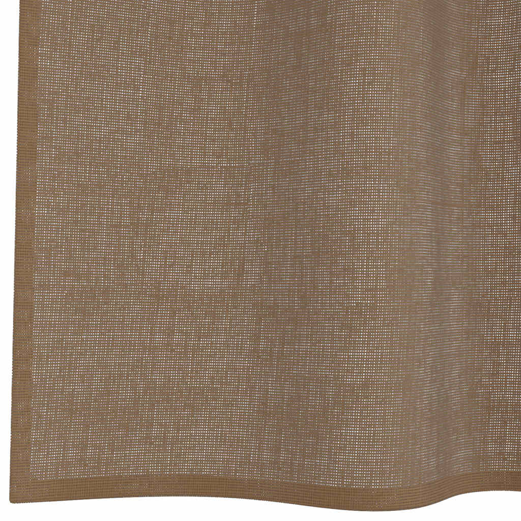 vidaXL Perdele Voile cu Bucle 2 buc Maro Deschis 140x260 cm vidaXL Perdele Voile cu Bucle 2 buc Maro Deschis 140x260 cm