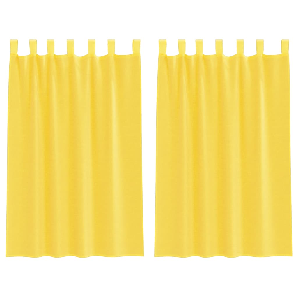vidaXL Perdele Voile cu Bucle 2 buc Galben 140x175 cm vidaXL Perdele Voile cu Bucle 2 buc Galben 140x175 cm