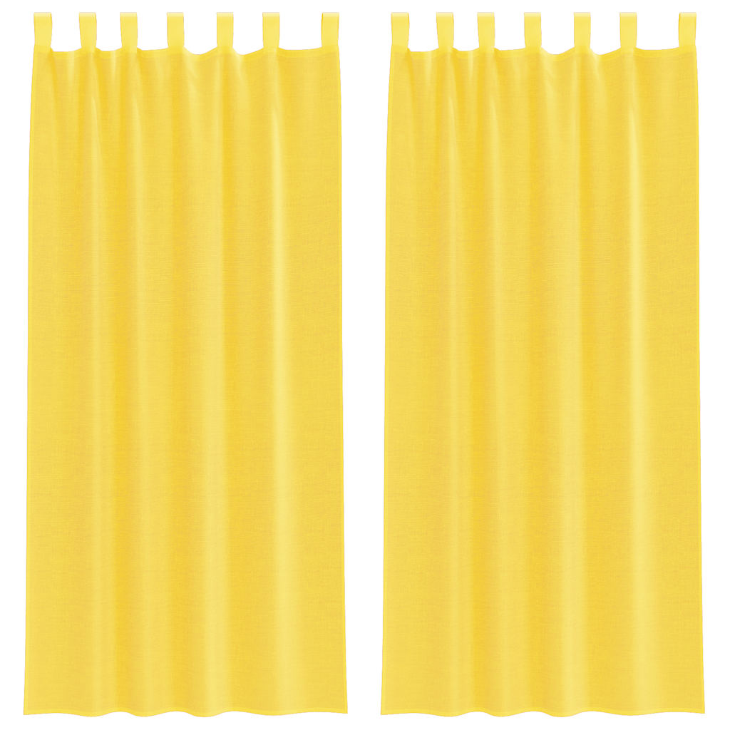 vidaXL Perdele Voile cu Bucle 2 buc Galben 140x245 cm