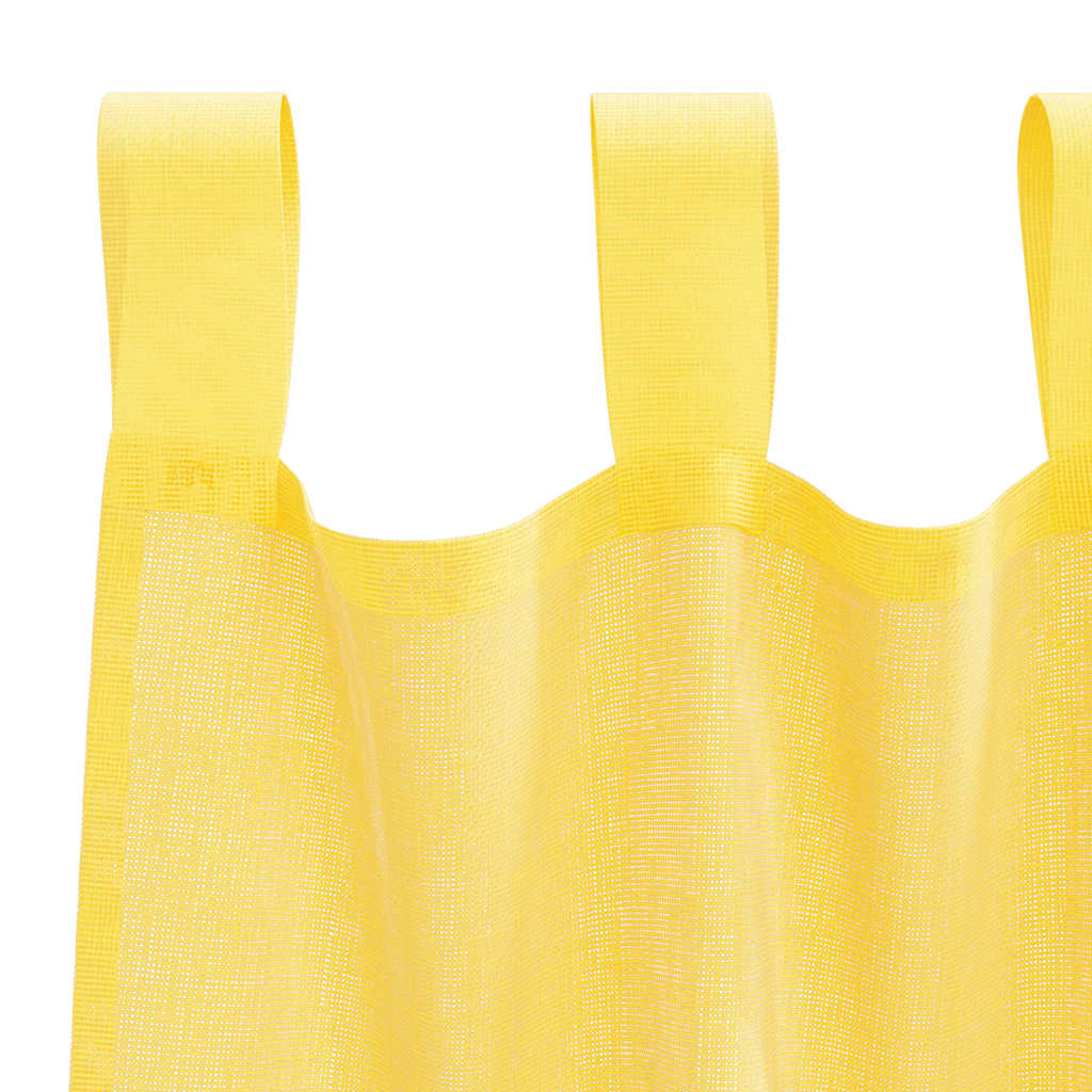 vidaXL Perdele Voile cu Bucle 2 buc Galben 140x245 cm