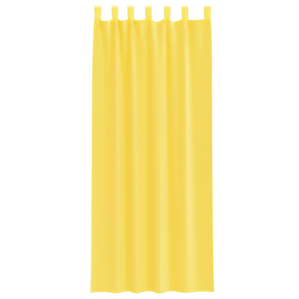vidaXL Perdele Voile cu Bucle 2 buc Galben 140x260 cm vidaXL Perdele Voile cu Bucle 2 buc Galben 140x260 cm