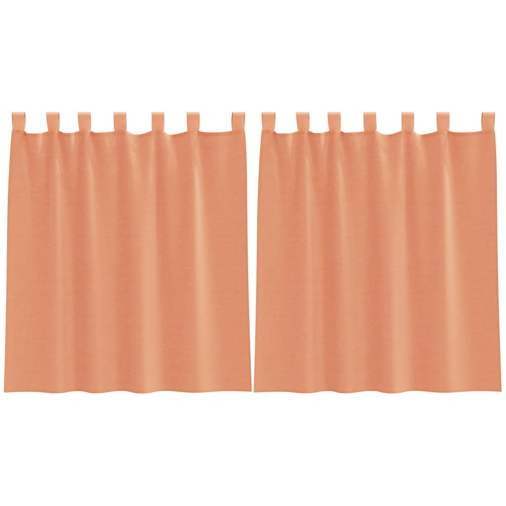 vidaXL Perdele Voile cu Bucle 2 buc Terracota 140x140 cm vidaXL Perdele Voile cu Bucle 2 buc Terracota 140x140 cm