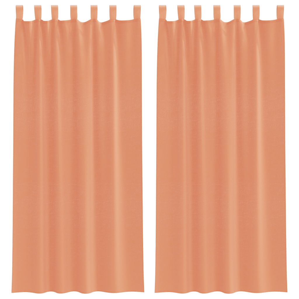 vidaXL Perdele Voile cu Bucle 2 buc Terracota 140x225 cm vidaXL Perdele Voile cu Bucle 2 buc Terracota 140x225 cm