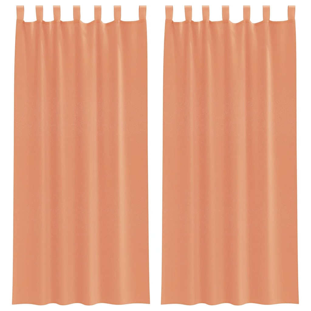 vidaXL Perdele Voile cu Bucle 2 buc Terracota 140x245 cm vidaXL Perdele Voile cu Bucle 2 buc Terracota 140x245 cm