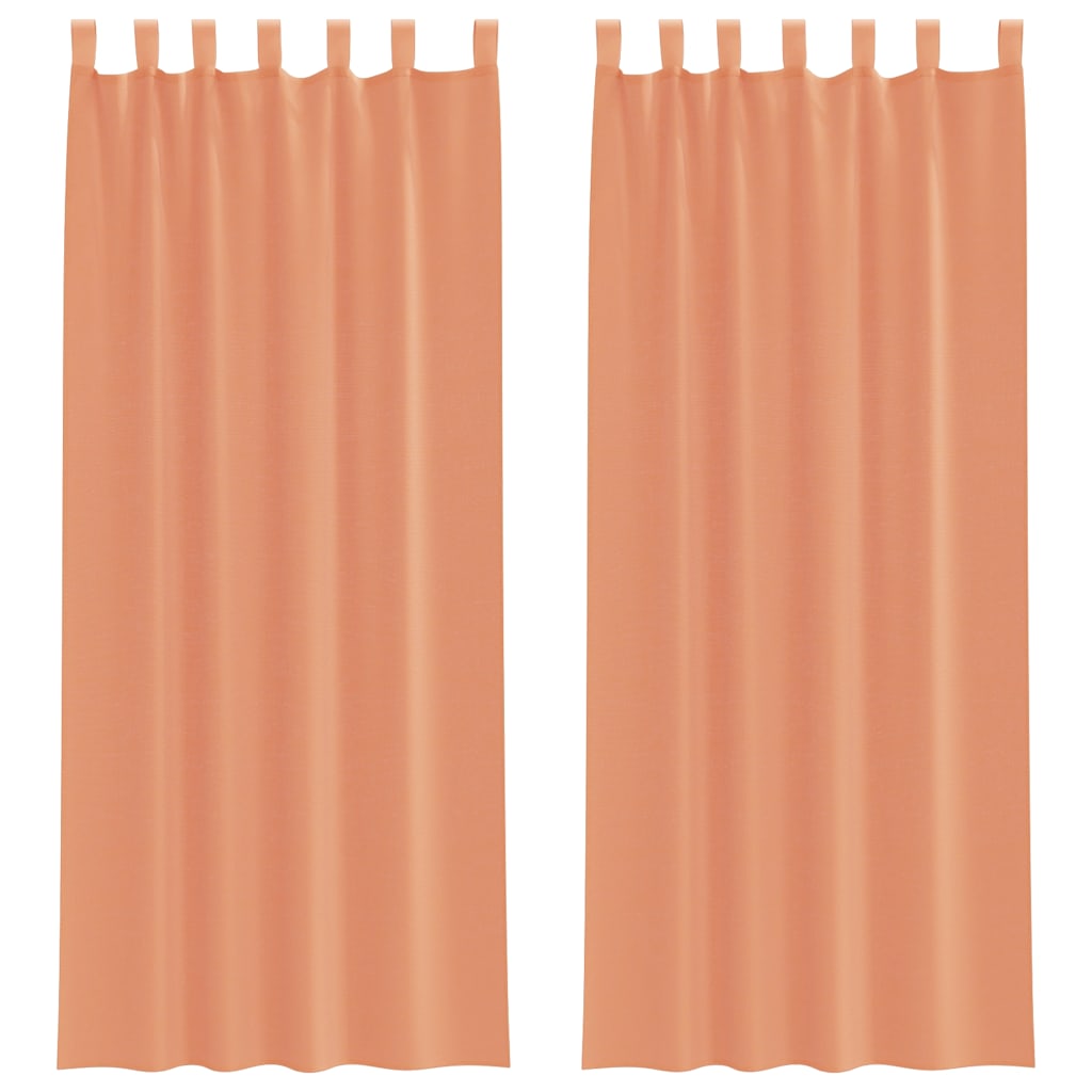 vidaXL Perdele Voile cu Bucle 2 buc Terracota 140x260 cm vidaXL Perdele Voile cu Bucle 2 buc Terracota 140x260 cm