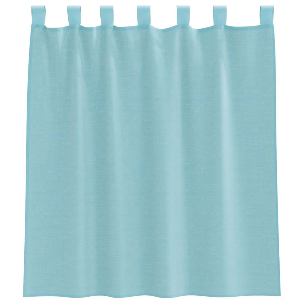 vidaXL Perdele Voile cu Bucle 2 buc Turcoaz 140x140 cm vidaXL Perdele Voile cu Bucle 2 buc Turcoaz 140x140 cm