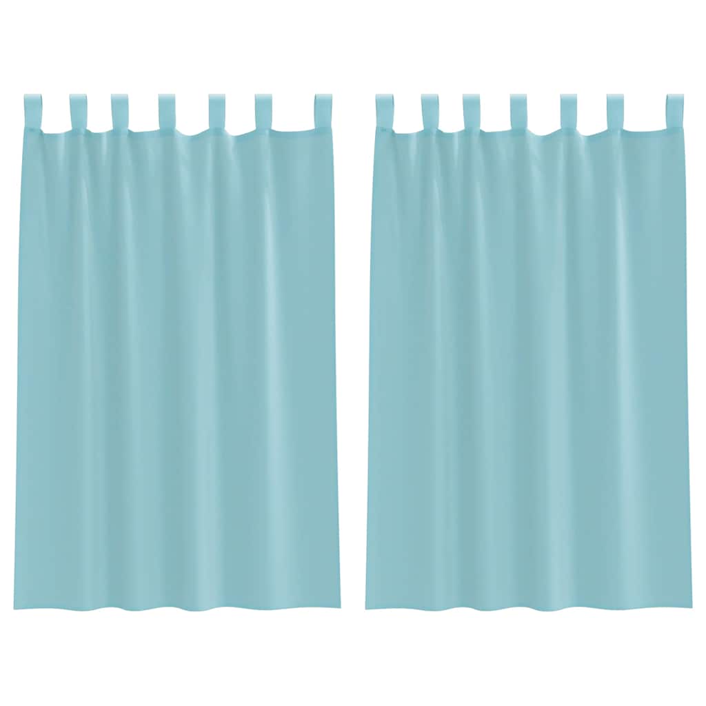 vidaXL Perdele Voile cu Bucle 2 buc Turcoaz 140x175 cm vidaXL Perdele Voile cu Bucle 2 buc Turcoaz 140x175 cm