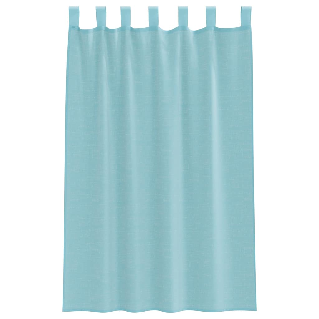 vidaXL Perdele Voile cu Bucle 2 buc Turcoaz 140x175 cm vidaXL Perdele Voile cu Bucle 2 buc Turcoaz 140x175 cm