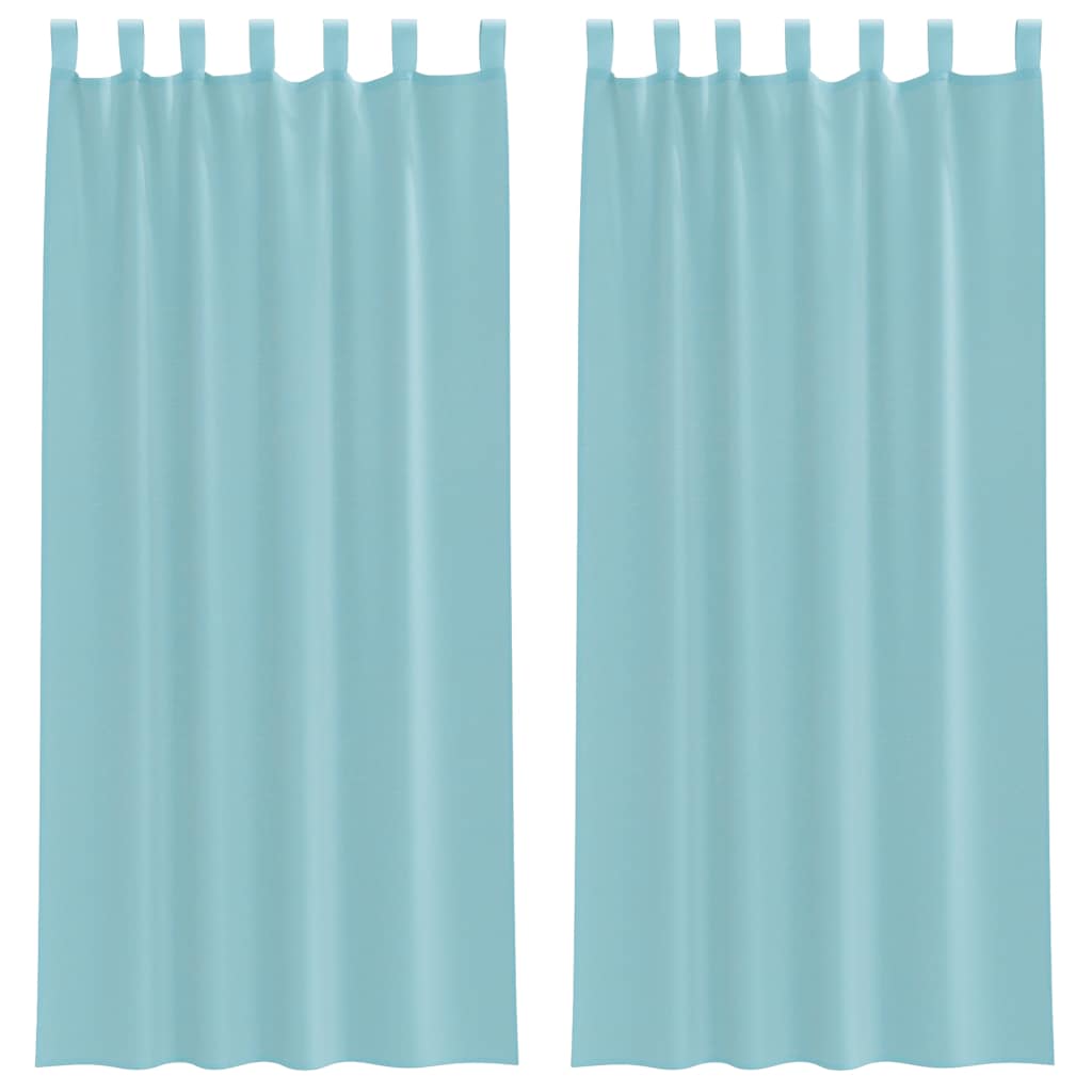 vidaXL Perdele Voile cu Bucle 2 buc Turcoaz 140x225 cm vidaXL Perdele Voile cu Bucle 2 buc Turcoaz 140x225 cm